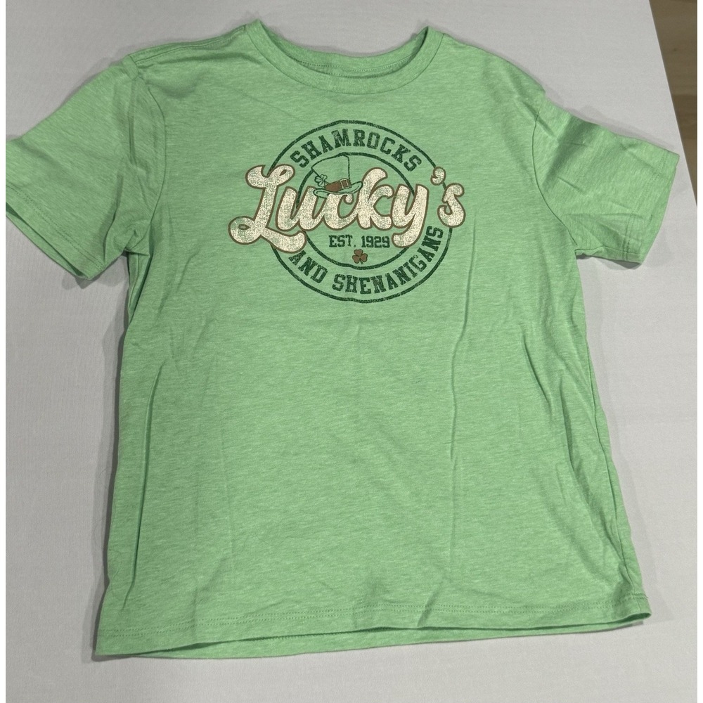 Way to Celebrate! Boys Lucky St. Patrick's Day Short Sleeve TShirt Green Medium